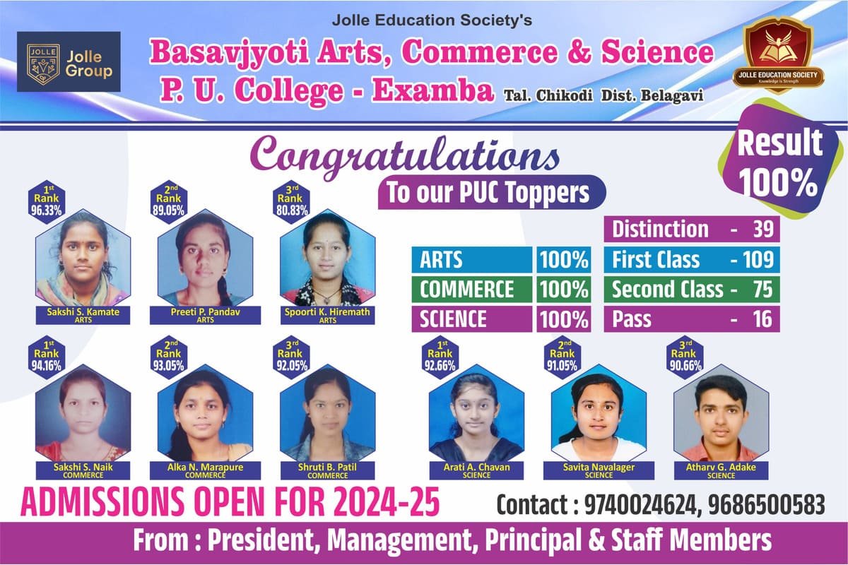 Congratulations to Our PUC Toppers 2024-25